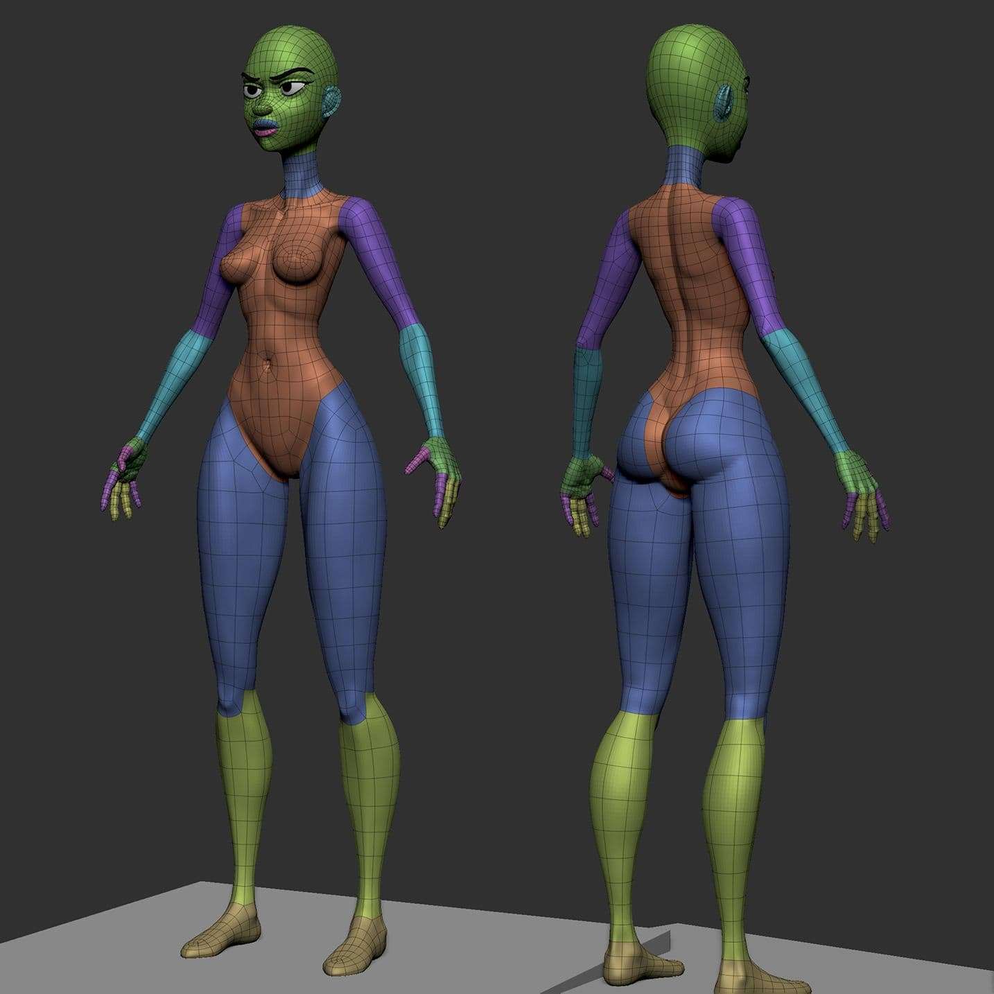 Sculpting Stylized Female Character In Blender - Sculpting Process  Timelapse 