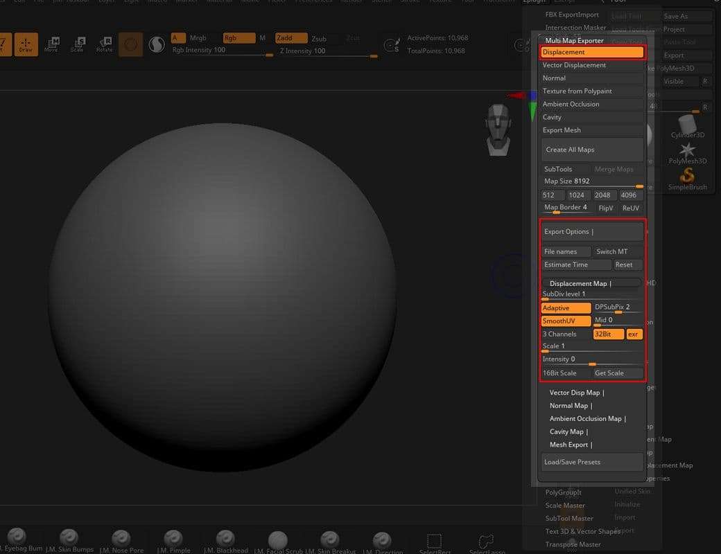 texturing in zbrush without dividing high