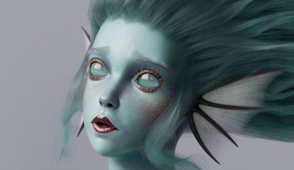 Texturing and Grooming Techniques For a Stylised 3D Siren Character