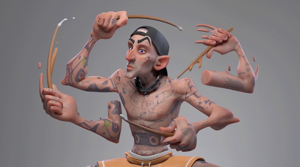 Travis Barker in 3D: From Concept to Final Render