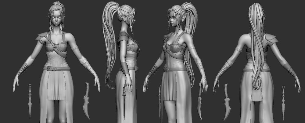Sketching, Modeling, and Texturing and Rogue Elven Character