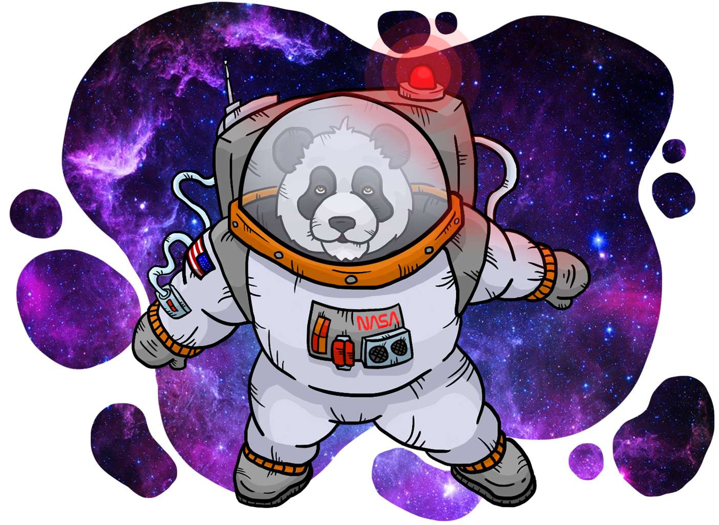 Панда в космосе рисунок