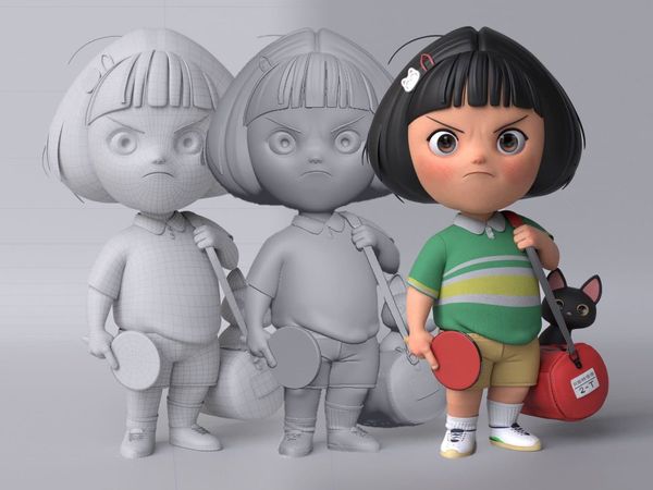 Ping Pong Girl: Creating a 3D stylized character with Zbrush, Substance Painter and Maya