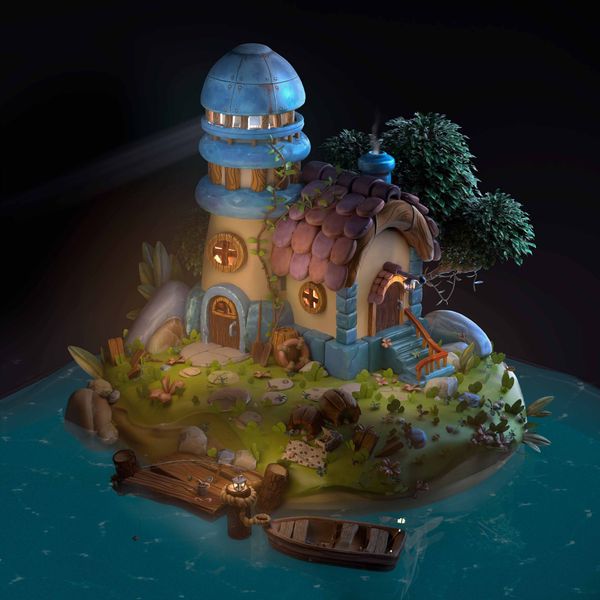 Stylised 3D Model Project Inspiration: A Lighthouse Diorama